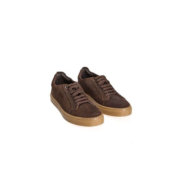 Roberto Pepe Luxury Brown Calfskin Men Men's Sneaker